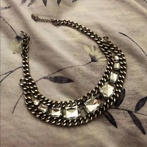Forever 21 Crystal Chain Statement Necklace